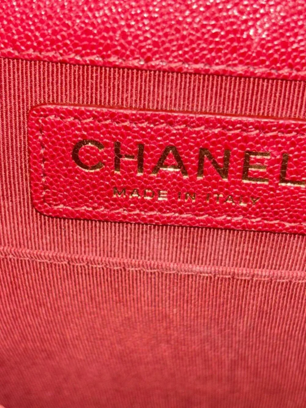 Chanel Boy Flap North South Quilted Caviar Leather Crossbody Bag Red